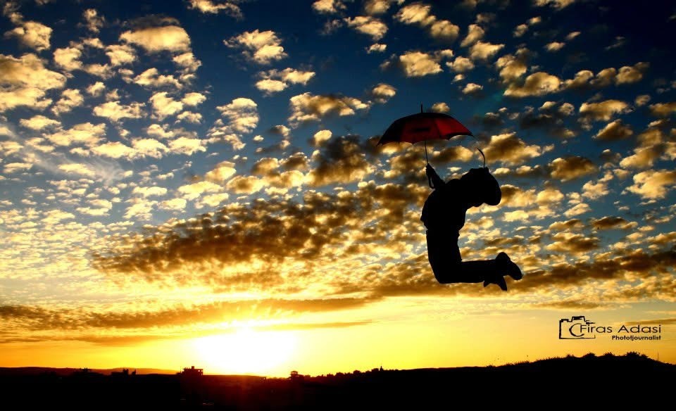 Umbrella at sunset