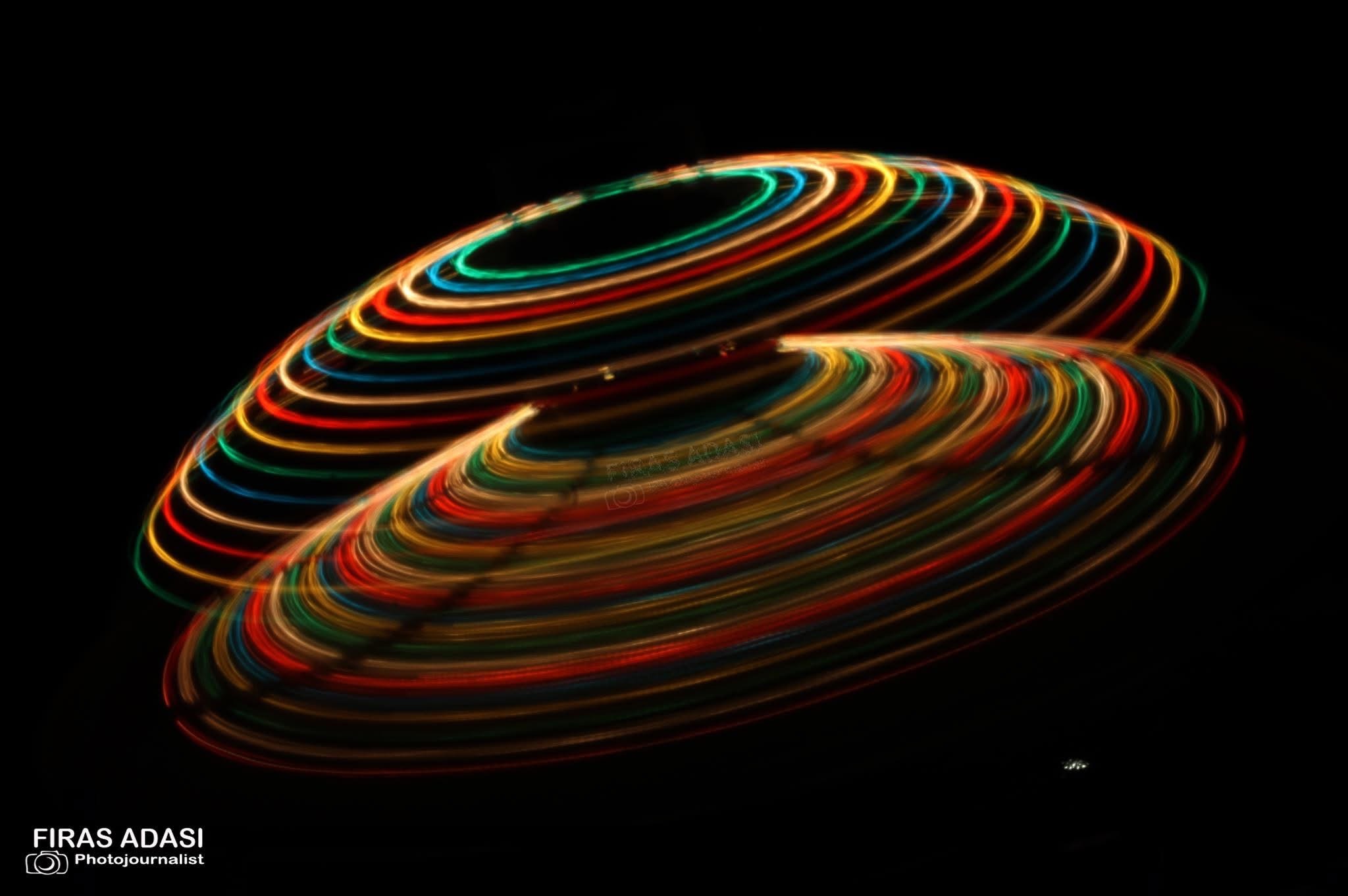 Colorful light trails